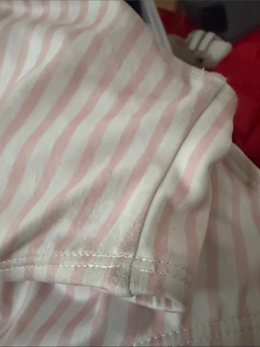 Disney Minnie Mouse Pink White Striped Kids Swimsuit